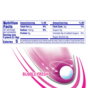 Close-up of Mentos Always White Bubble Fresh gum showing crunchy shell and soft center
