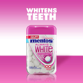 Mentos Always White gum with xylitol highlights sugar-free freshness and teeth-friendly use