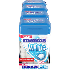 Mentos gum piece close-up showing crisp shell and mint flavor.