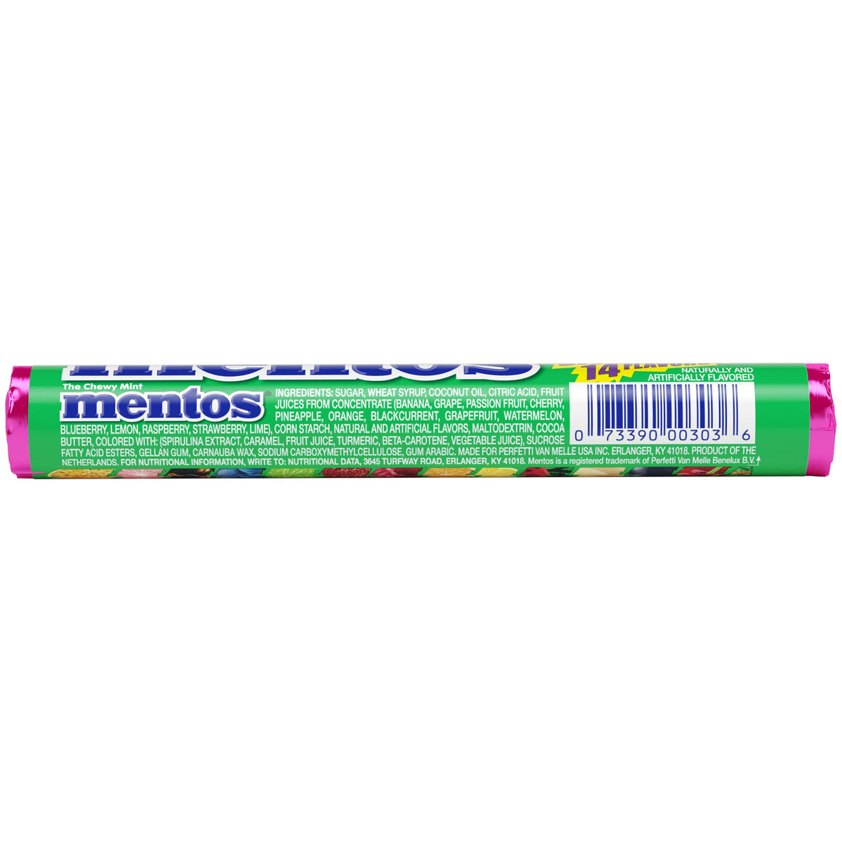 Mentos brand original chewy mint heritage packaging evokes a familiar refreshment.