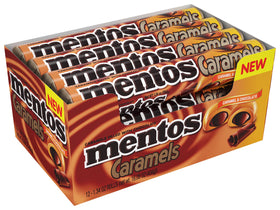 MENTOS Candy Roll caramel and chocolate – box view, non-melting texture for snack time
