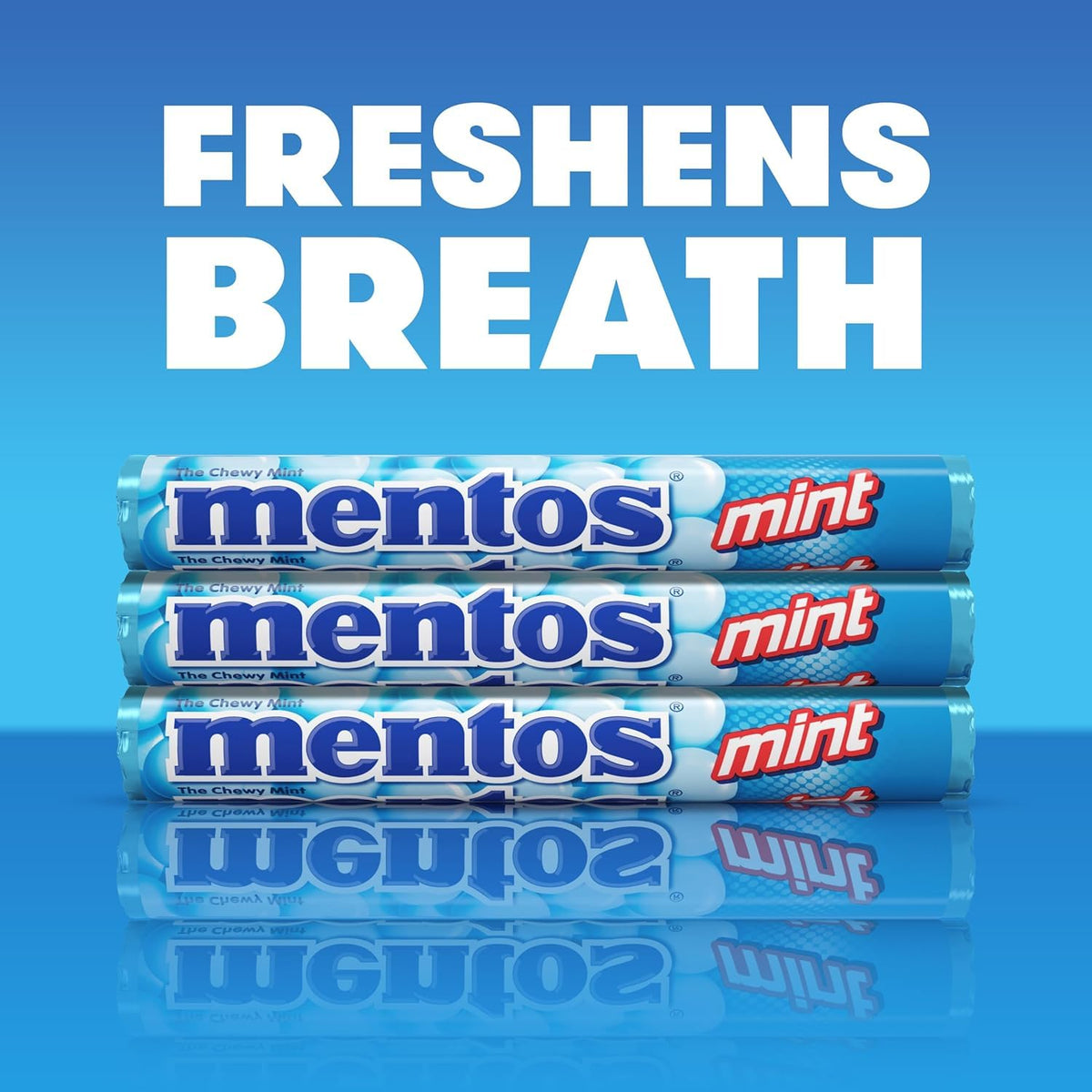 MENTOS Chewy Mint candy roll party pack display suitable for events and celebrations