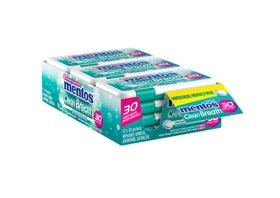 MENTOS Wintergreen mints close-up inside a pack, quick breath refreshment.