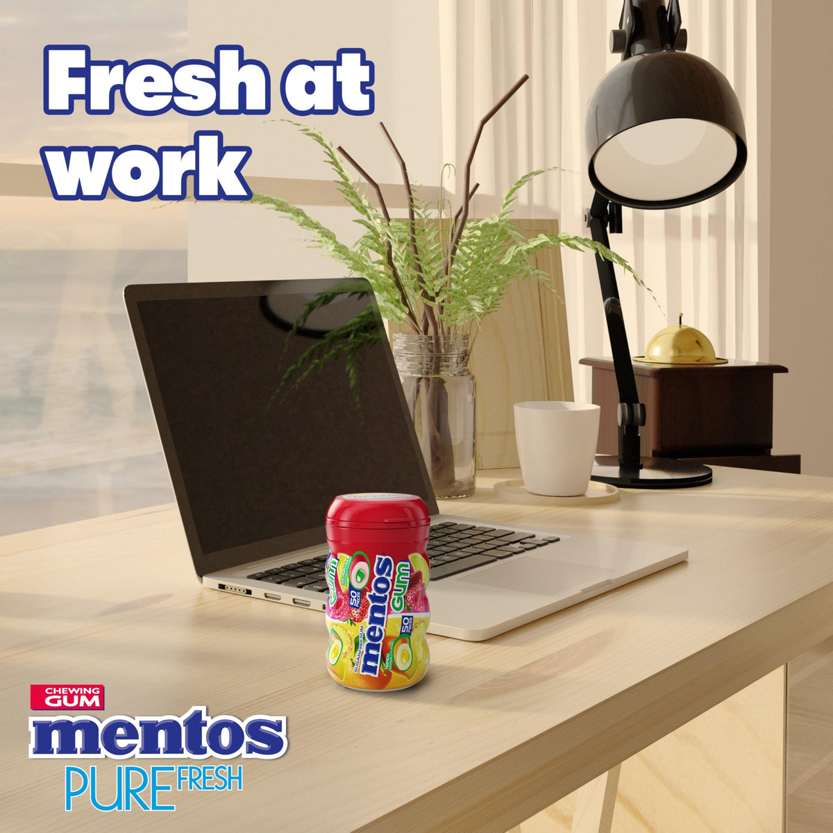 Mentos fresh breath visuals reflect a bold Red Fruit Lime flavor.