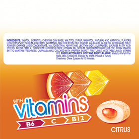 Mentos vitamins citrus gum provides fresh breath and a sugar-free pick-me-up.
