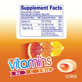 Mentos vitamins gum reclosable lid highlights portable refreshment throughout the day.