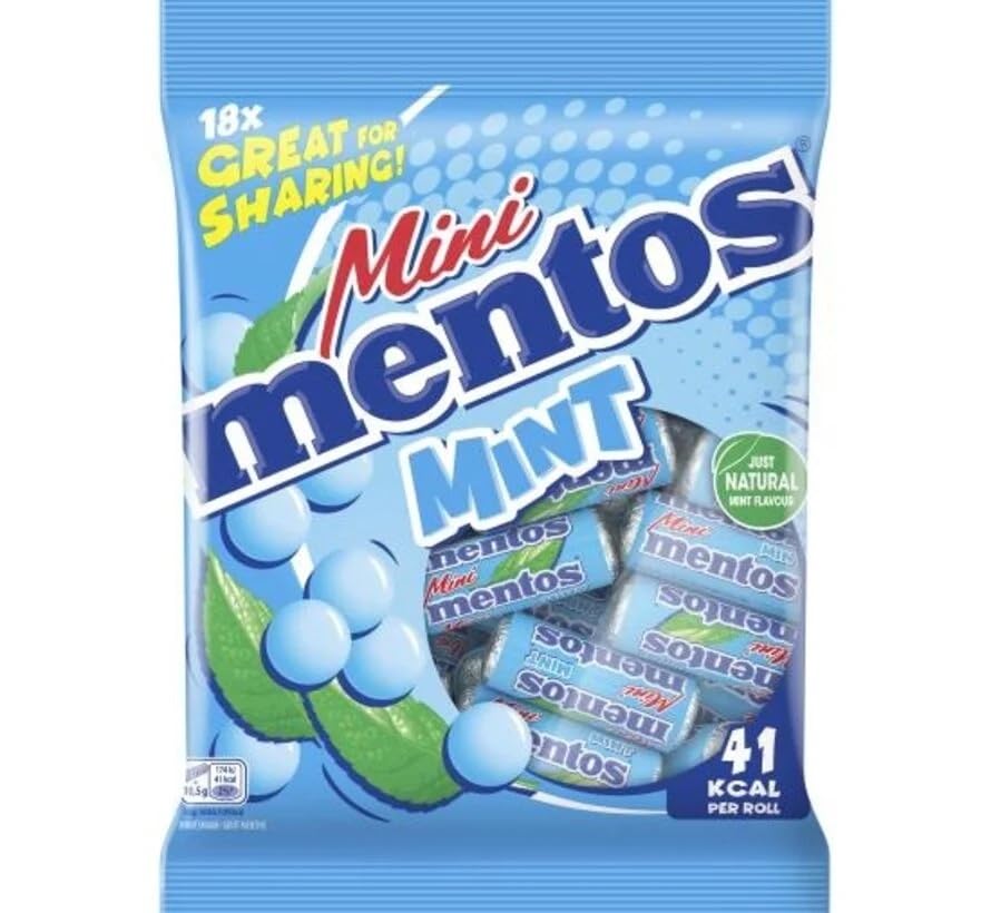MENTOS mini mint share bag with 18 rolls for on-the-go refreshment