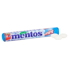 Open bag of Mentos Mint Chewy Dragees, ready to share