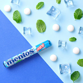 Shelf-display shot of Mentos Mint Chewy Dragees 40-count pack