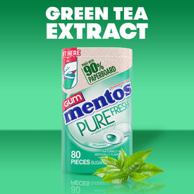 Mentos Pure Fresh bottle with reclosable lid for mess-free snacking.