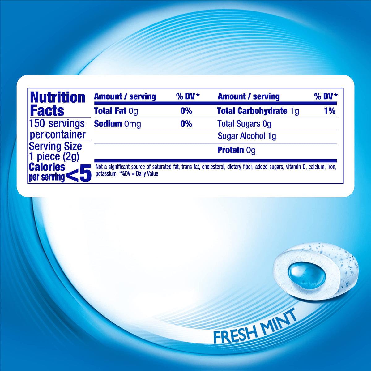 Mentos Pure Fresh gum with xylitol ingredient, sugar-free enjoyment.