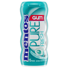 MENTOS Pure Fresh packaging close-up highlighting the sugar-free formula with xylitol