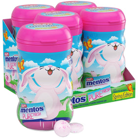 Mentos Pure Fresh Spring Edition gum bottle with bubble flavor for on-the-go freshness.