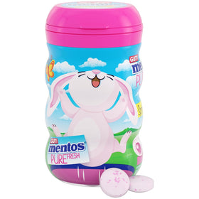 Mentos Pure Fresh Spring Edition gum label emphasizing sugar-free and refreshing benefits.