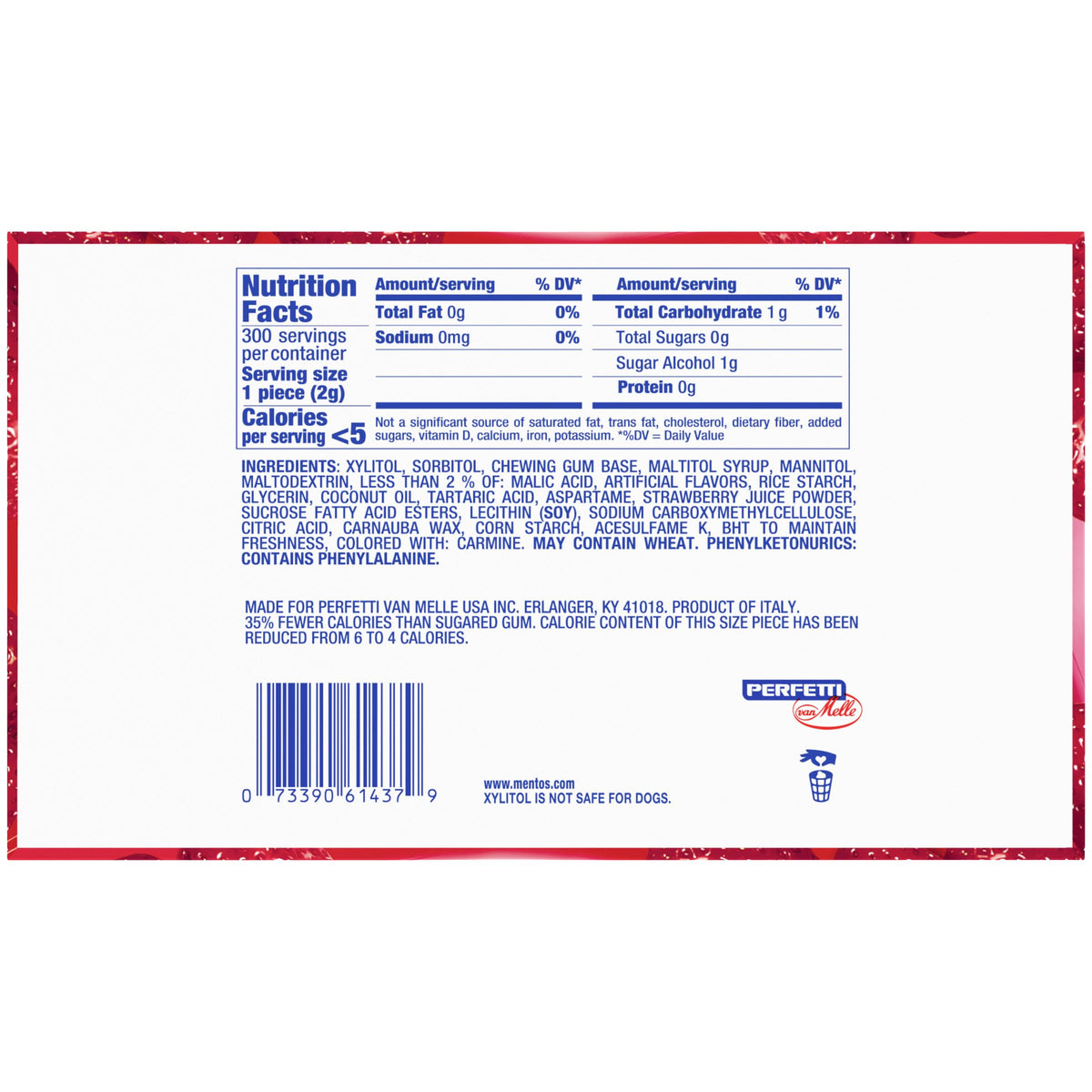 Six-bottle Mentos gum bundle promotes gluten-free, sugar-free freshness