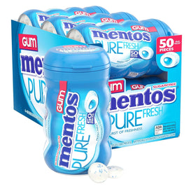 Mentos Pure Fresh gum bottle with Fresh Mint for on-the-go freshness