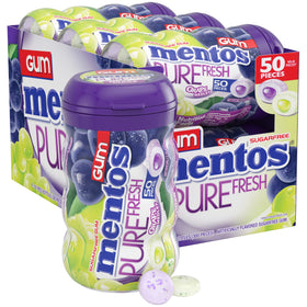 Mentos Pure Fresh grape medley gum bottle for on-the-go freshness