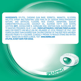 Sweet spearmint gum pieces arranged for easy grabbing.