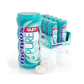 MENTOS Pure Fresh Wintergreen gum bottle front view for on-the-go freshness