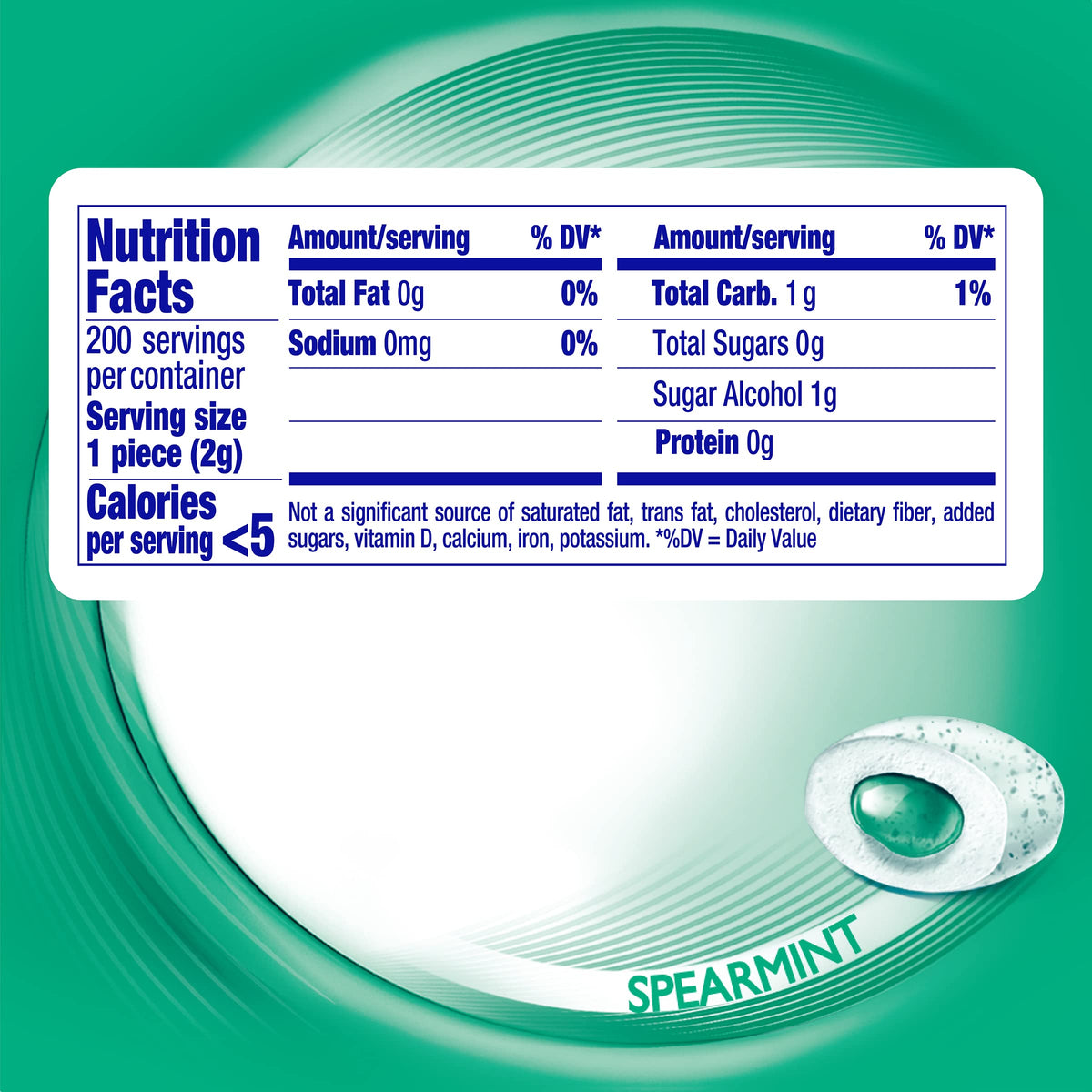 MENTOS Spearmint gum pieces ready for fresh breath on the move