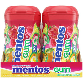 Mentos Sugar-Free chewing gum tropical red fruit lime four-bottle desk pack
