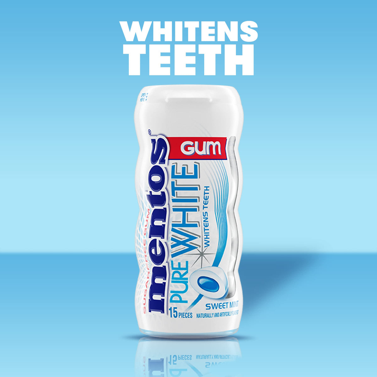Mentos Sweet Mint close-up highlighting long-lasting freshness.