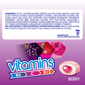 Mentos vitamin gum packing shows vitamins B6 B12 and C for use