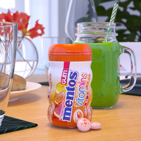 Mentos Vitamins Gum Citrus reclosable-lid keeps gum fresh