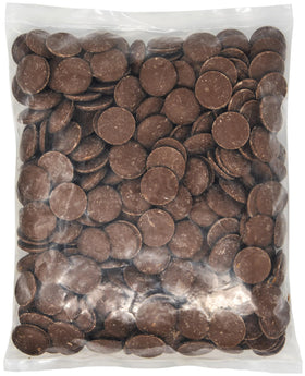 Merckens Cocoa Lite wafers displayed for serving on dessert plates.