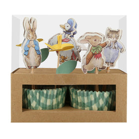 Meri Meri Easter cupcake kit toppers with Peter Rabbit characters for festive cupcakes