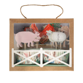 Meri Meri On The Farm toppers with animals add playful farmyard charm to cupcakes