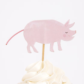 Meri Meri On The Farm pig topper brings whimsy to celebration treats