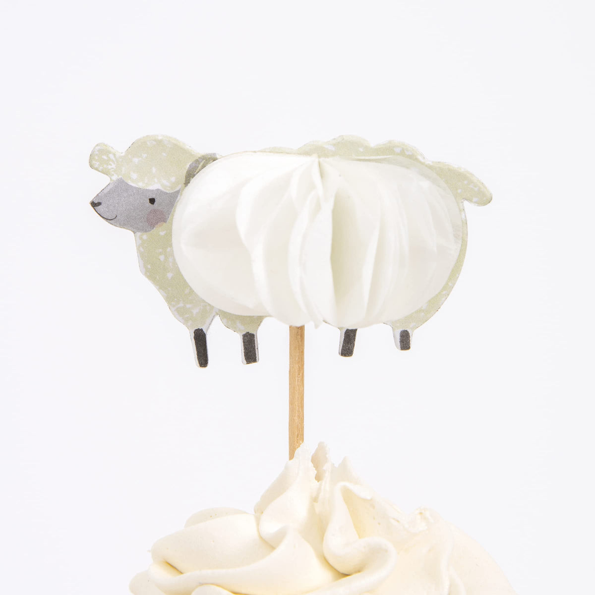 Meri Meri On The Farm sheep topper adds cute countryside detail to cupcakes