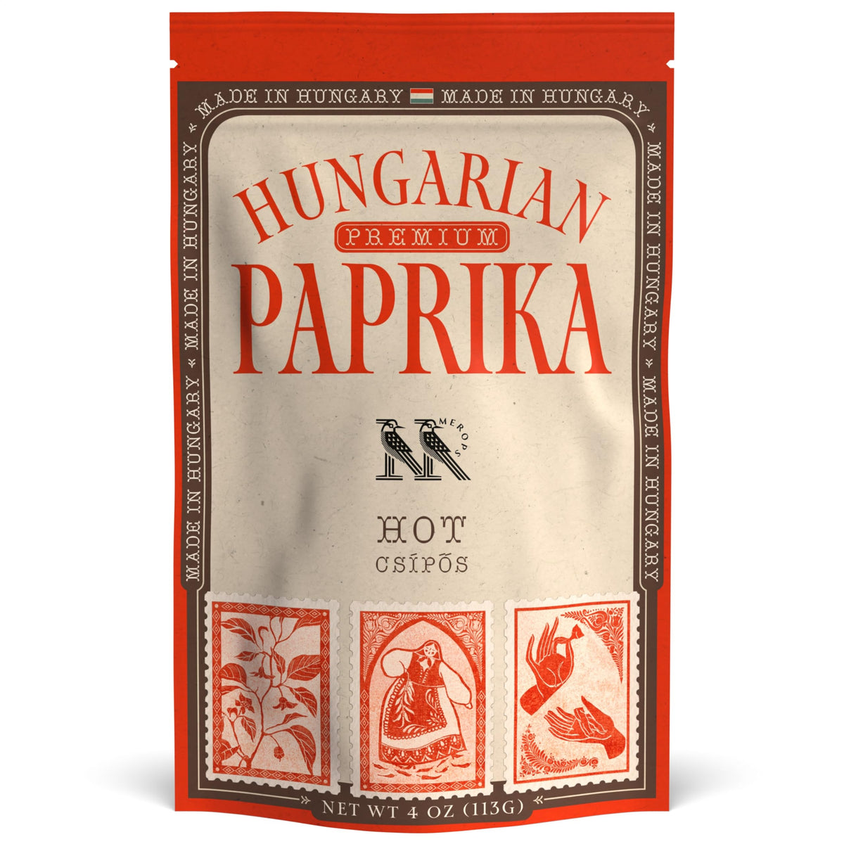MEROPS premium paprika powder in resealable bag preserves freshness for easy pantry use