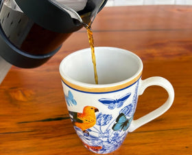 Mesa de los Santos French press brew capturing full-bodied taste