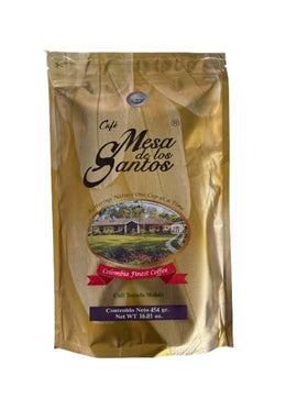 Mesa de los Santos ground coffee 16oz bag highlighting freshness for daily brewing