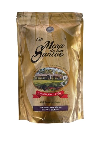 Mesa de los Santos whole bean coffee bag, premium origin for home brewing.