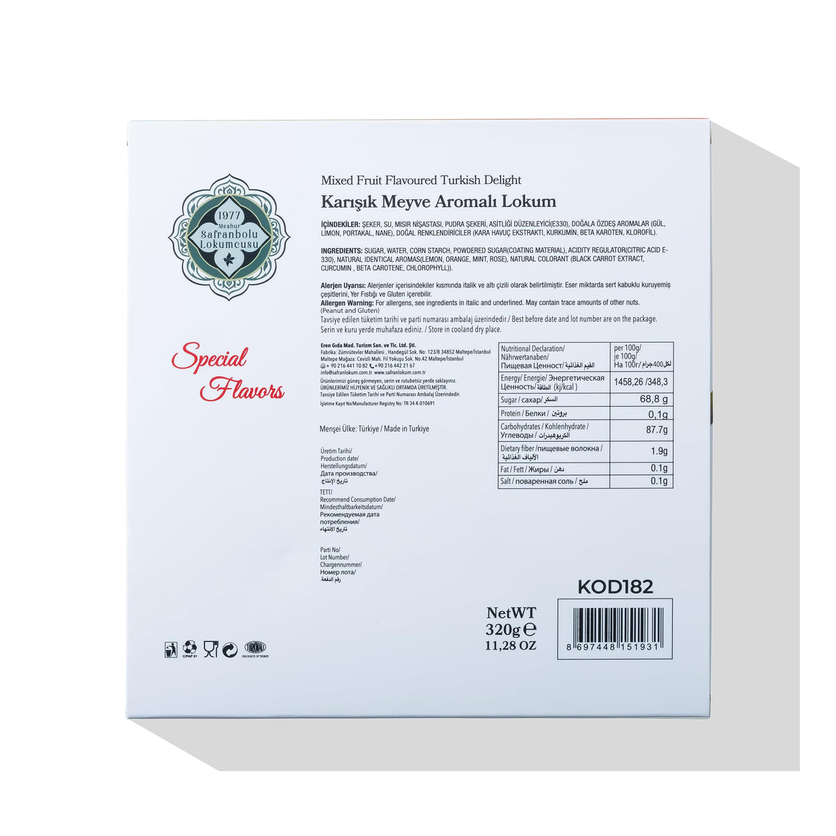 Meşhur Safranbolu Lokumcusu handcrafted Turkish delight emphasizes traditional craft and soft chew.