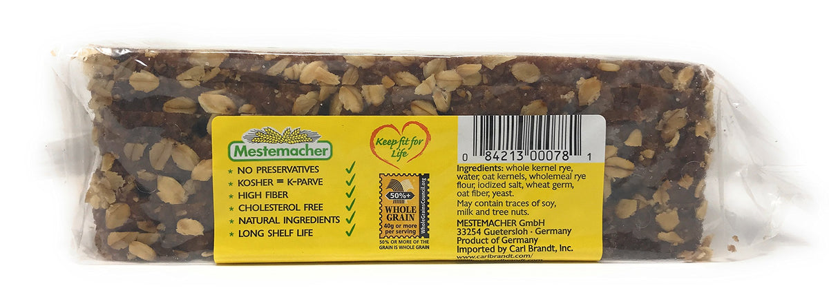 Mestemacher Bread packaging keeps freshness sealed until opened.