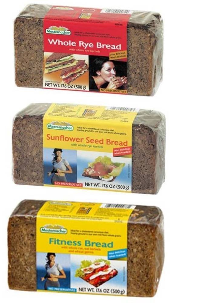 Mestemacher Fitness Bread loaf shows dense whole grains for lasting energy.