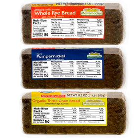 Mestemacher Organic Three Grain bread slices ready for sandwiches