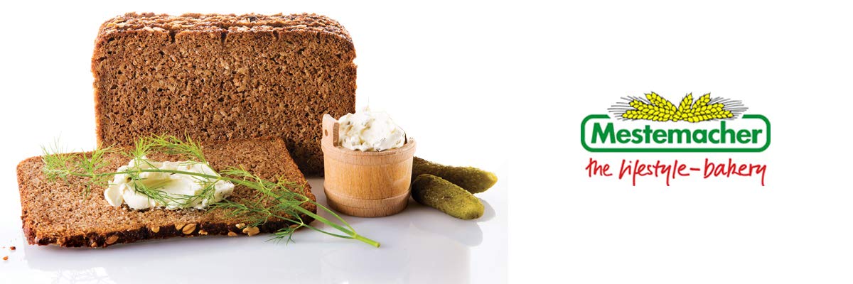 Mestemacher Protein Bread slices arranged for toast or toppings.