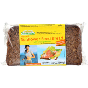 Mestemacher Sunflower Seed Bread loaf with hearty grains and seeds for a rich bite.