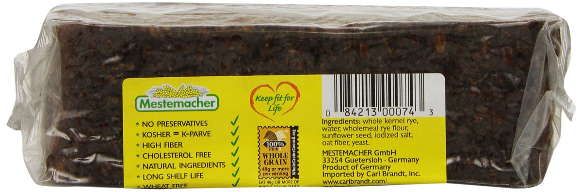 Mestemacher Sunflower Seed Bread, sliced view, great for quick, fiber-rich meals