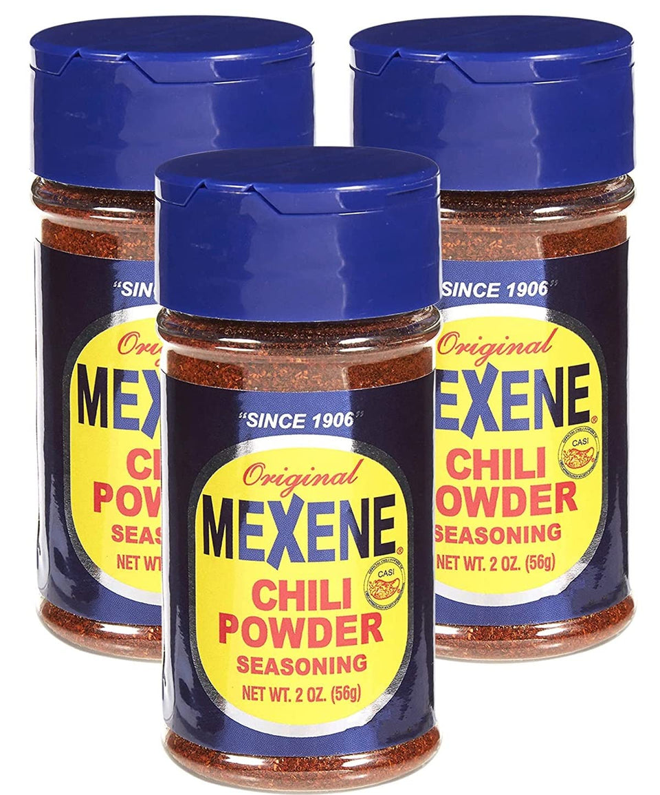 Mexene Original Chili Powder Seasoning bottle label delivers bold Texan flavor