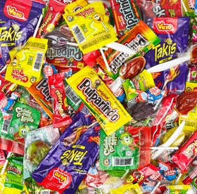 Mexgrim lollipop mix with colorful hard candies for kids' parties