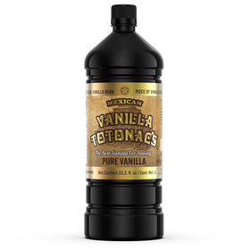 Mexican Vanilla Totonacs bottle showing pure vanilla flavoring for baking