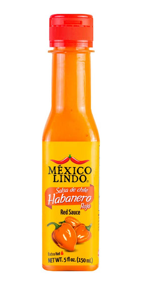 Mexico Lindo Green Habanero bottle delivers bright pepper heat with vibrant aroma.