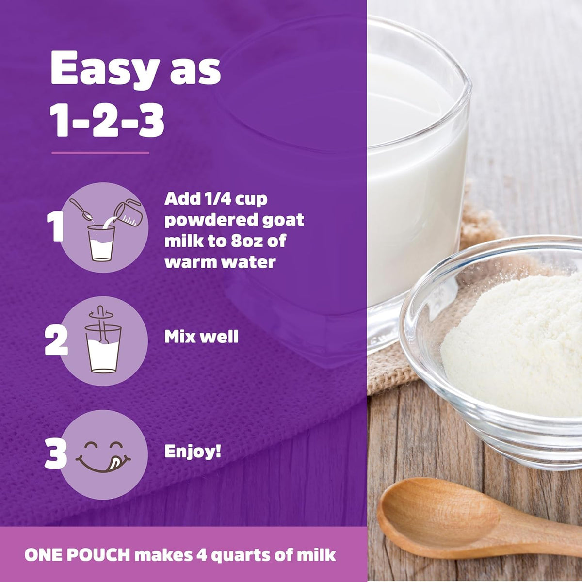 Meyenberg goat milk powder breakfast bowl demonstrates a creamy start to the day.
