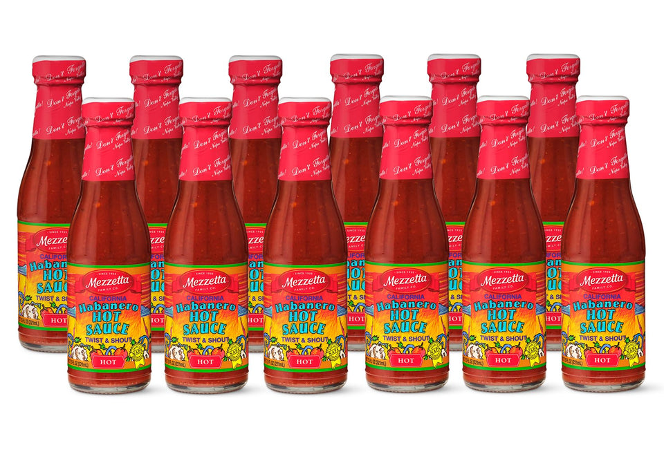 Mezzetta California Habanero Sauce bottle pouring to add bold heat